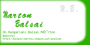 marton balsai business card